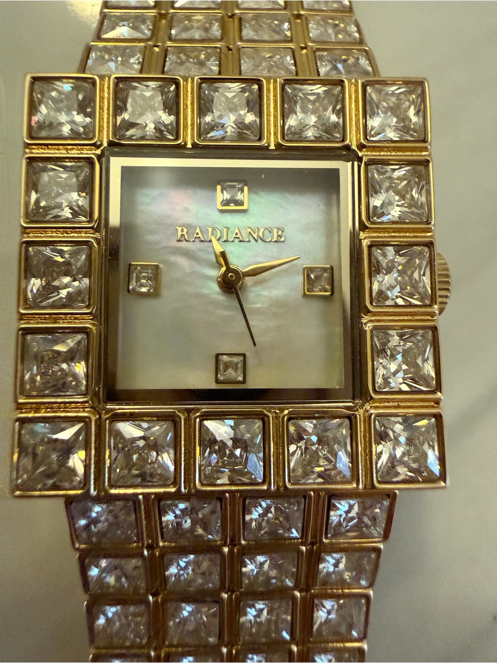 Radiance Gold Tone Crystal Bracelet Watch